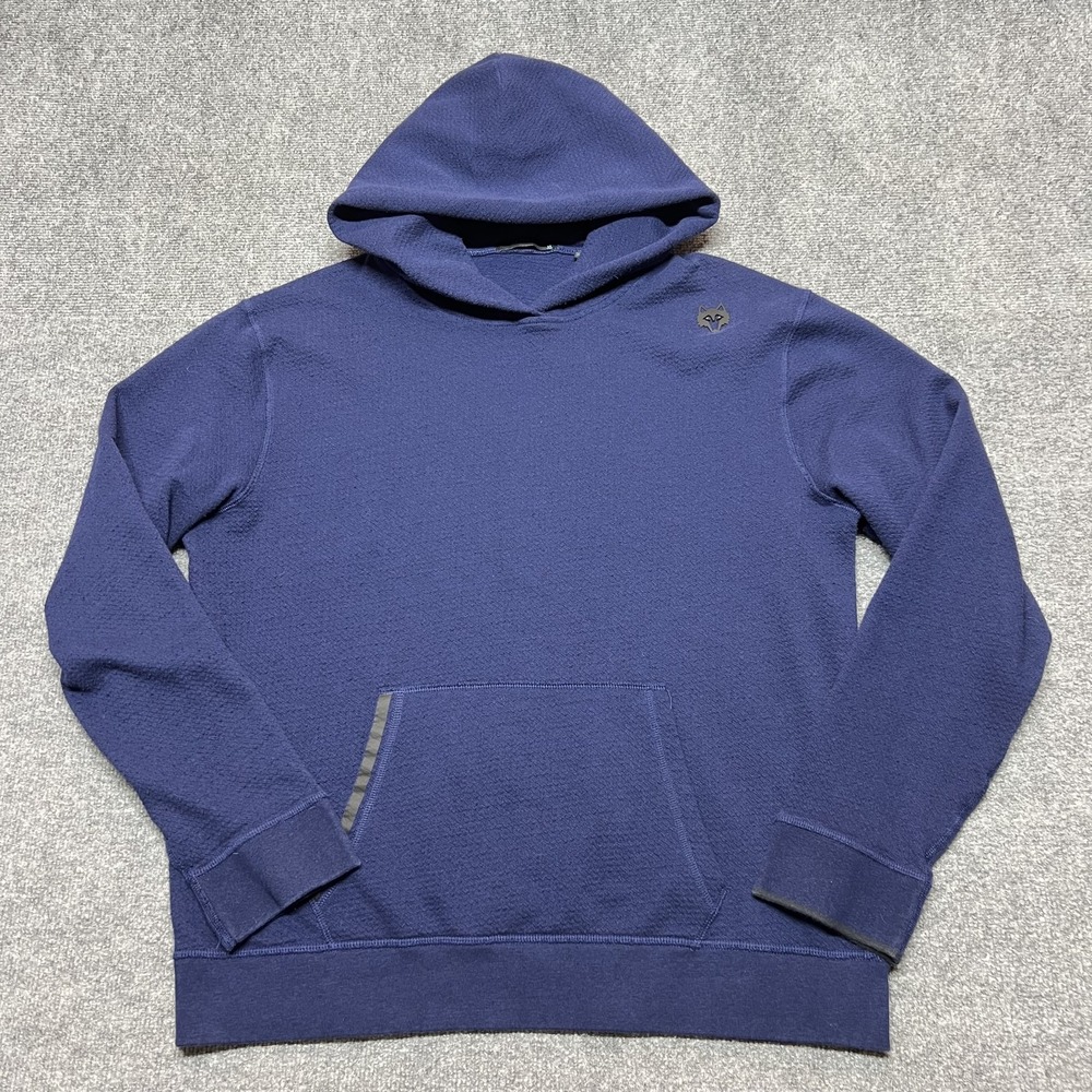 Greyson Bleeker Hoodie Mens XL Navy Heather Wolf Logo Pima Cotton Golf Pullover